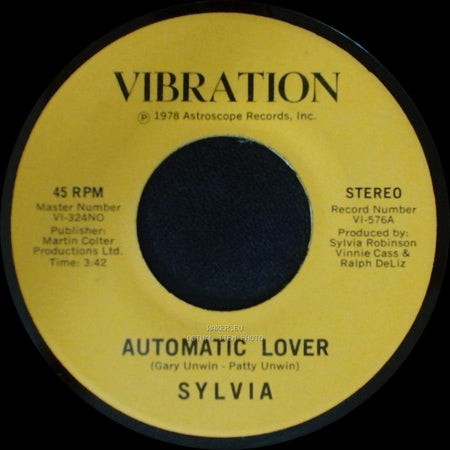 Sylvia - Stop Boy / Automatic Lover side B