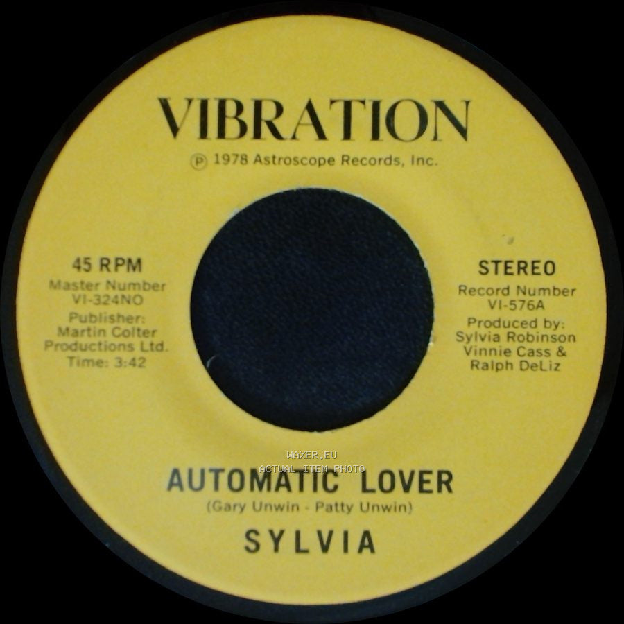 Sylvia - Stop Boy / Automatic Lover side B