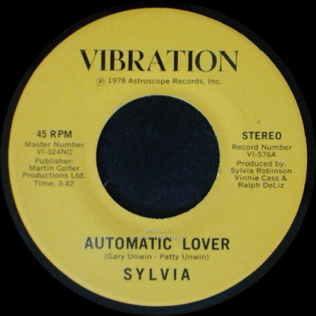 Sylvia - Stop Boy / Automatic Lover side B