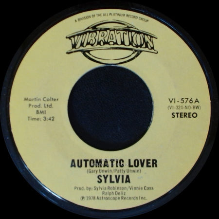 Sylvia - Stop Boy / Automatic Lover side B