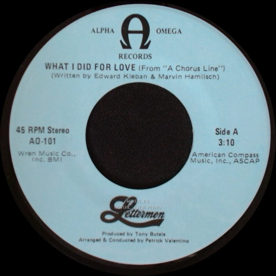 Lettermen - What I Did For Love (From "A Chorus Line") / I'll Be Back side A