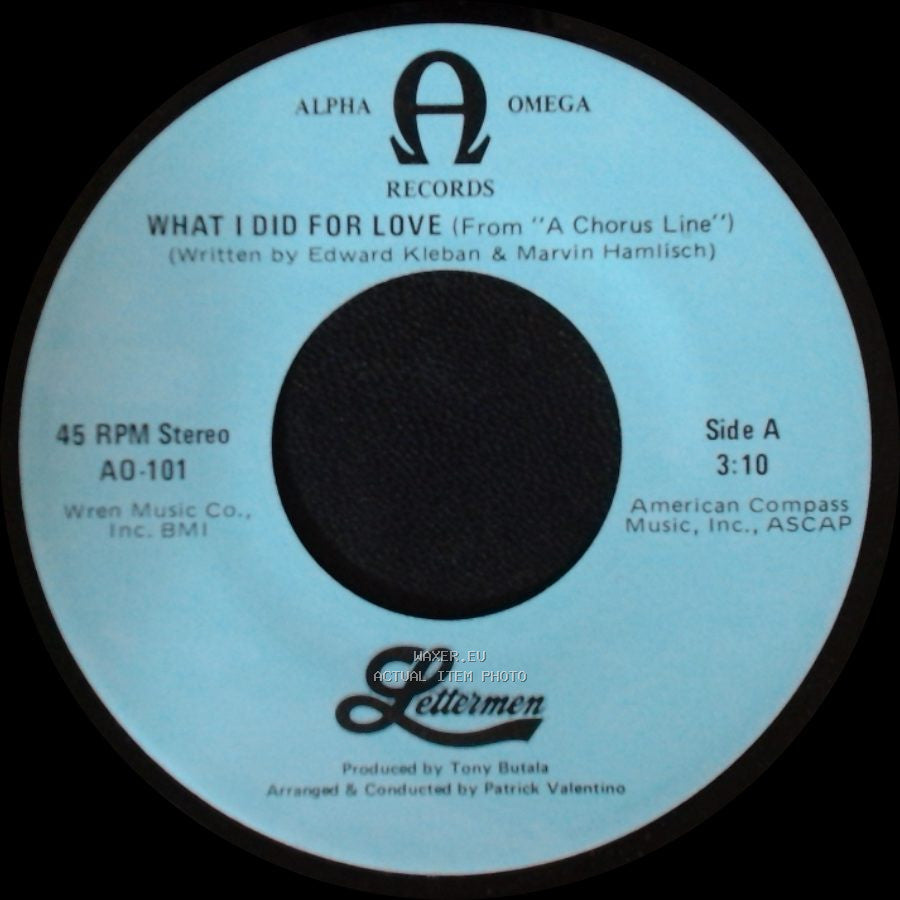 Lettermen - What I Did For Love (From "A Chorus Line") / I'll Be Back side A
