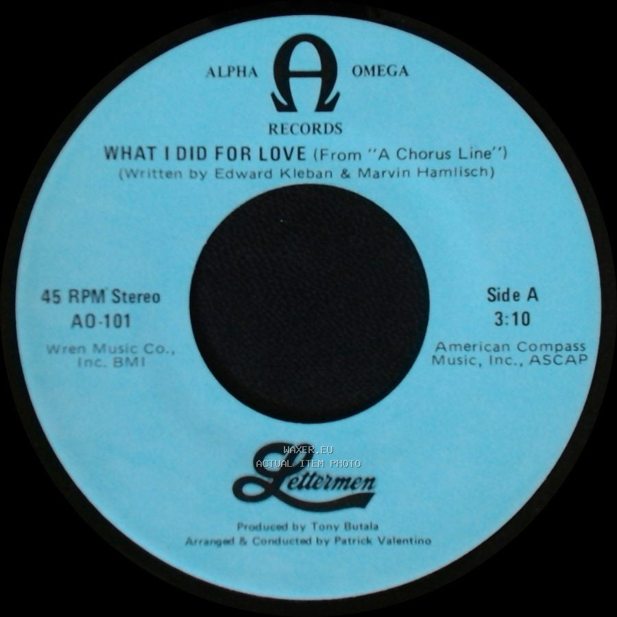 Lettermen - What I Did For Love (From "A Chorus Line") / I'll Be Back side A