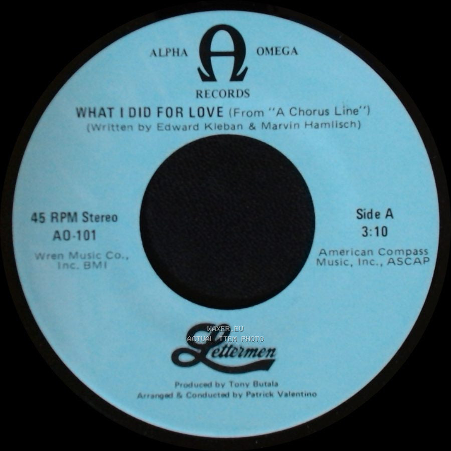 Lettermen - What I Did For Love (From "A Chorus Line") / I'll Be Back side A