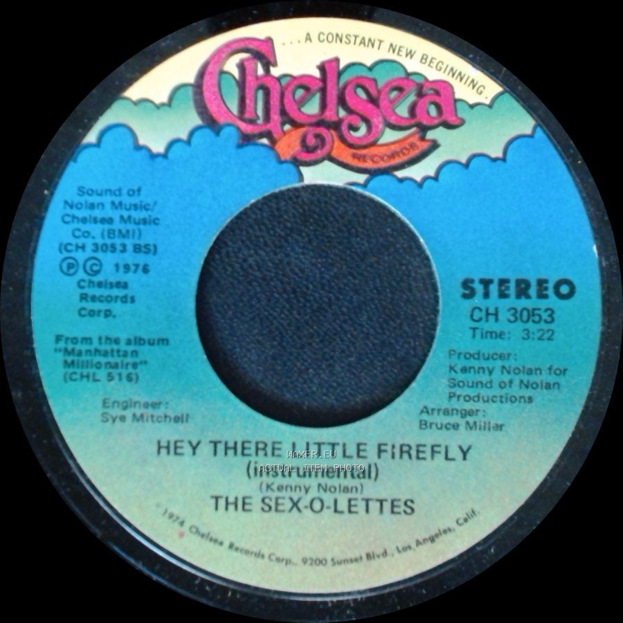 The Sex-O-Lettes - Hey There Little Firefly (Instrumental) / Ride A Wild Horse side A