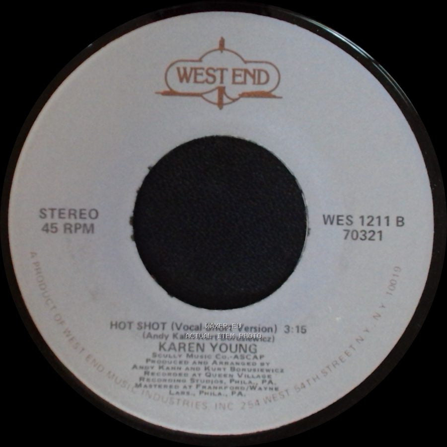 Karen Young - Hot Shot (Vocal-Long Version) / Hot Shot (Vocal-Short Version) side B