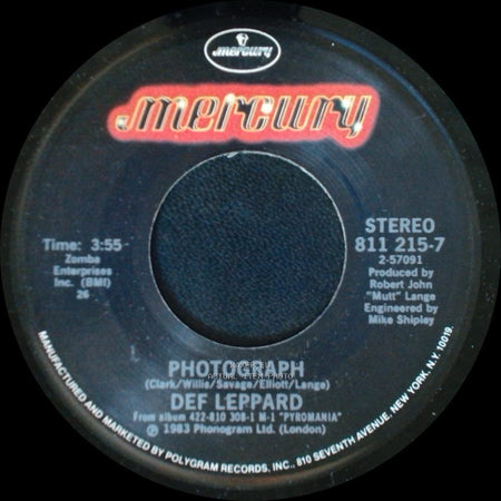 Def Leppard - Photograph / Action! Not Words side A