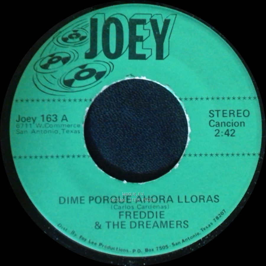 Freddie & The Dreamers - Agarate De Mi / Dime Porque Ahora Lloras side B