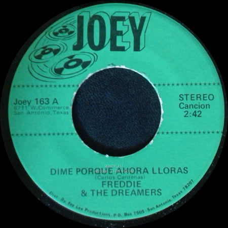 Freddie & The Dreamers - Agarate De Mi / Dime Porque Ahora Lloras side B