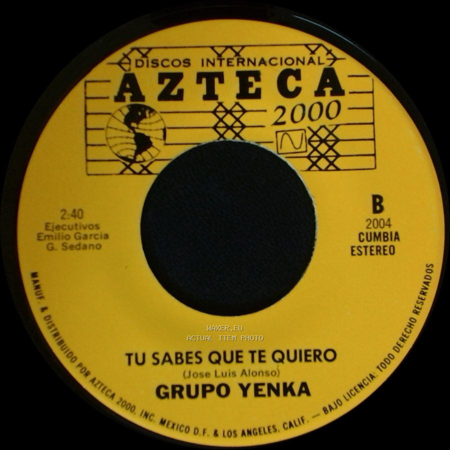 Grupo Yenka - Tu Sabes Que Te Quiero / Yo Fui Culpable side A