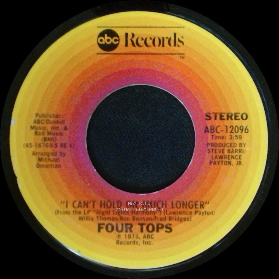 Four Tops - Seven Lonely Nights / I Can't Hold On Much Longer side B