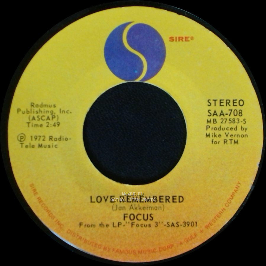 Focus - Love Remembered / Sylvia side A