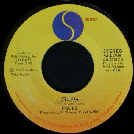 Focus - Love Remembered / Sylvia side B