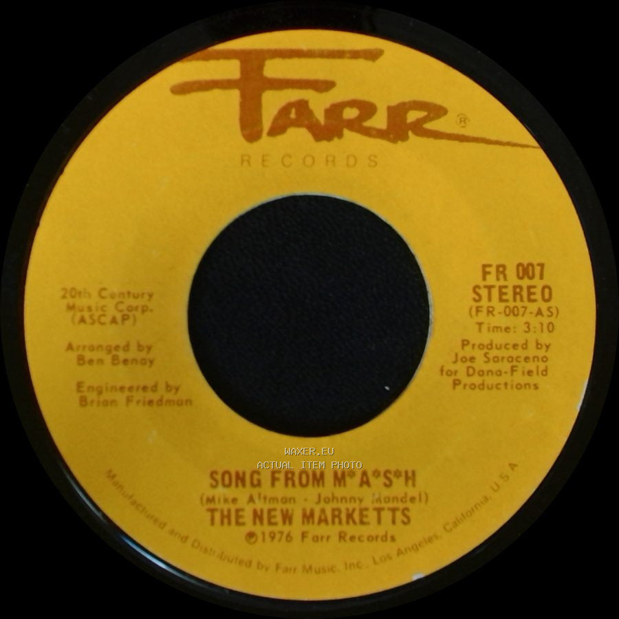 The New Marketts - Song From M*A*S*H / Song From M*A*S*H (Disco) side A