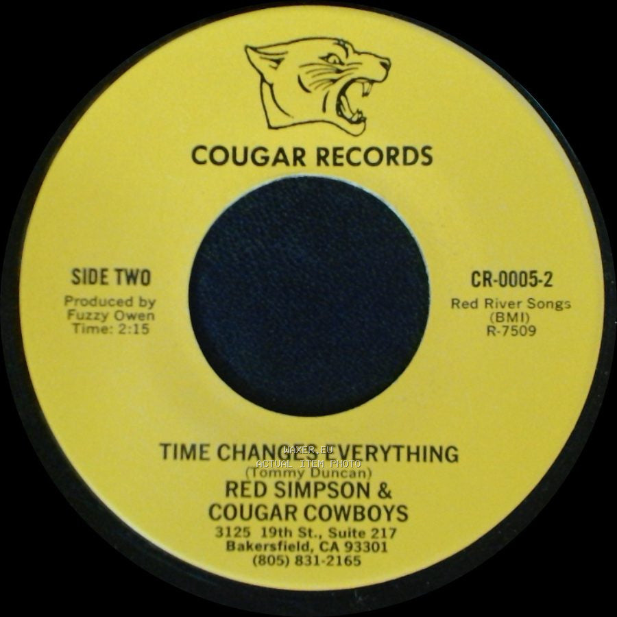 Red Simpson & Cougar Cowboys - Lucky Ole Colorado / Time Changes Everything side B