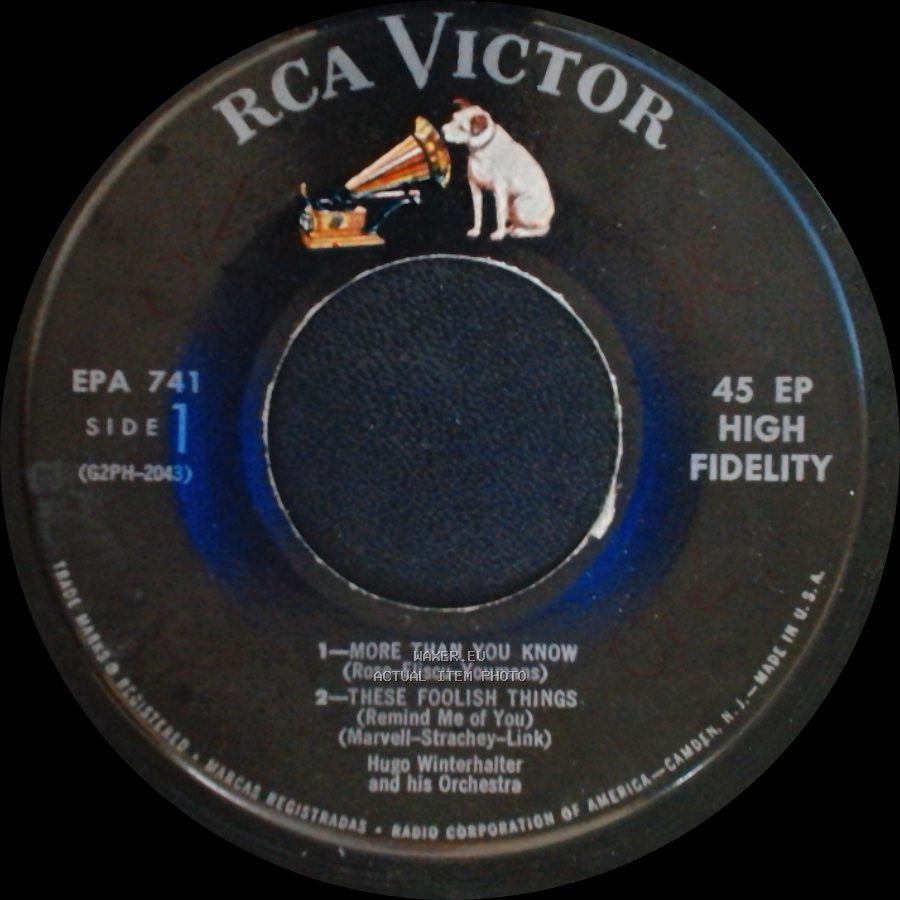 Hugo Winterhalter And His Orchestra - Unknown Title A / Unknown Title B side A
