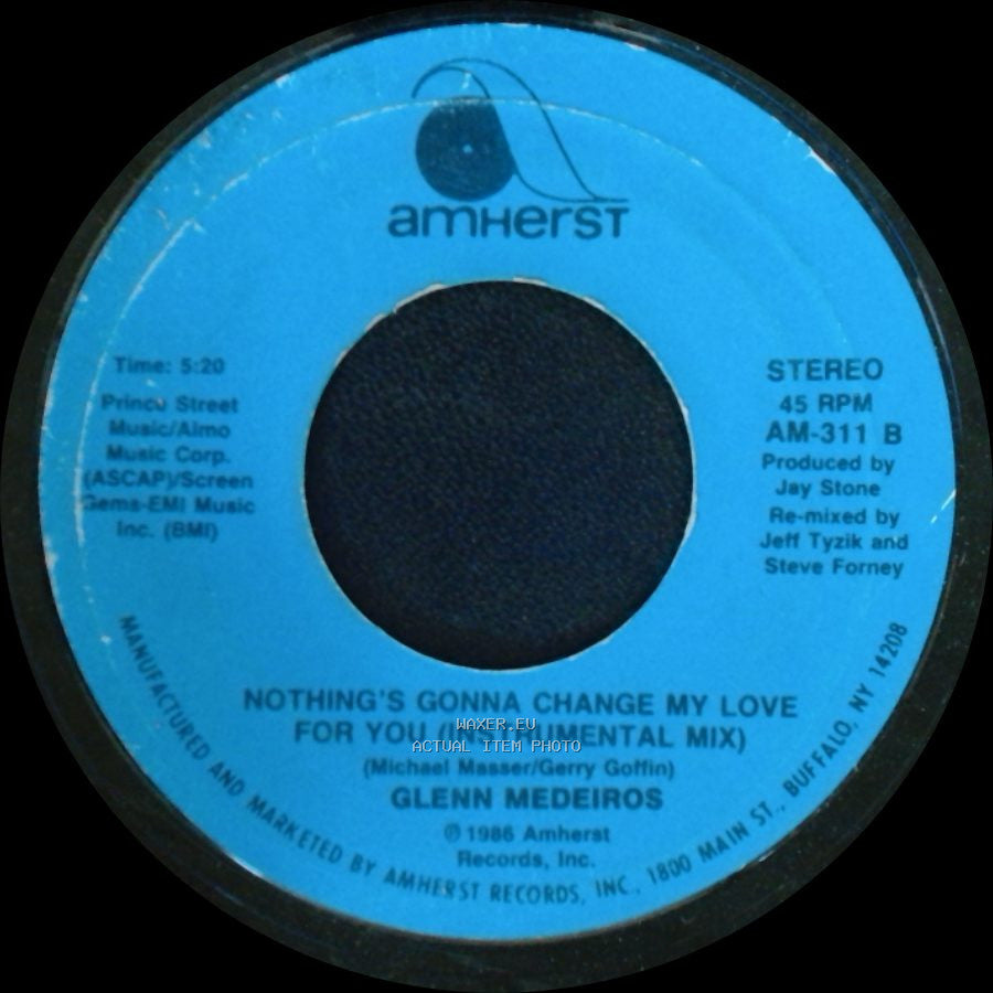 Glenn Medeiros - Nothing's Gonna Change My Love For You (Instrumental Mix) / Nothing's Gonna Change My Love For You side A
