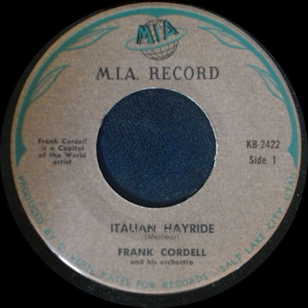 Frank Cordell And His Orchestra - Italian Hayride / Italian Hayride side A