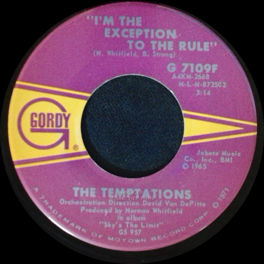 The Temptations - It's Summer / I'm The Exception To The Rule side B