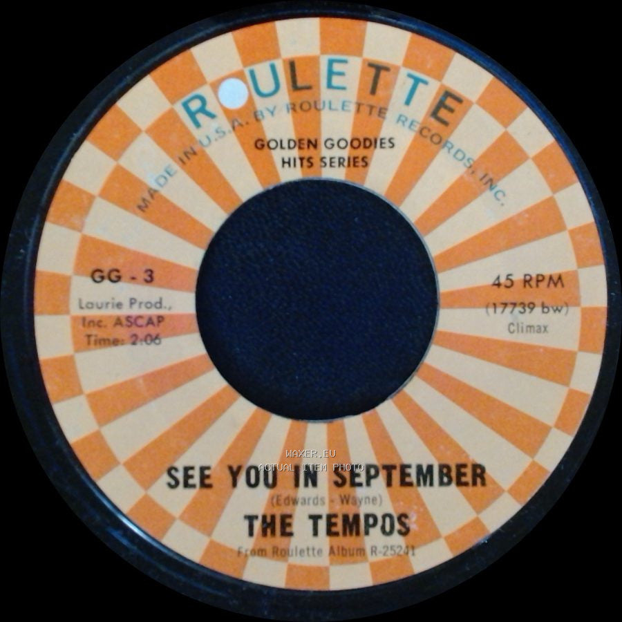 The Sparkletones / The Tempos - Boys Do Cry / See You In September side B