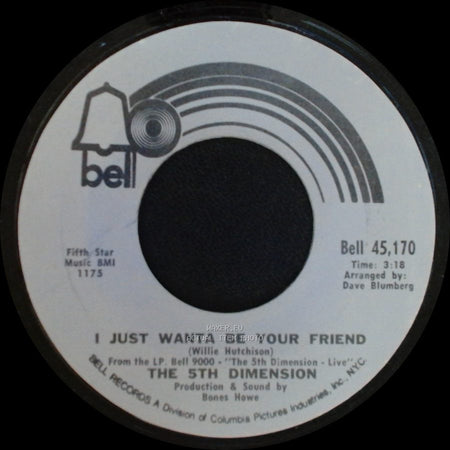 The 5Th Dimension - Together Let's Find Love / I Just Wanta Be Your Friend side B