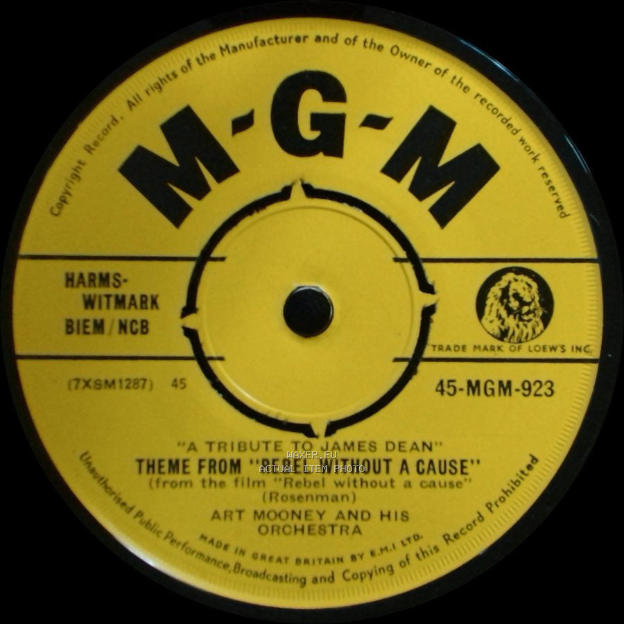 Art Mooney And His Orchestra - Theme From "Rebel Without A Cause" / "A Tribute To James Dean" Theme From "East Of Eden" side A