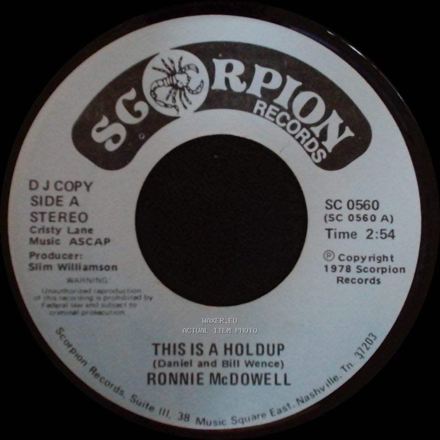 Ronnie Mcdowell - This Is A Holdup / This Is A Holdup side A
