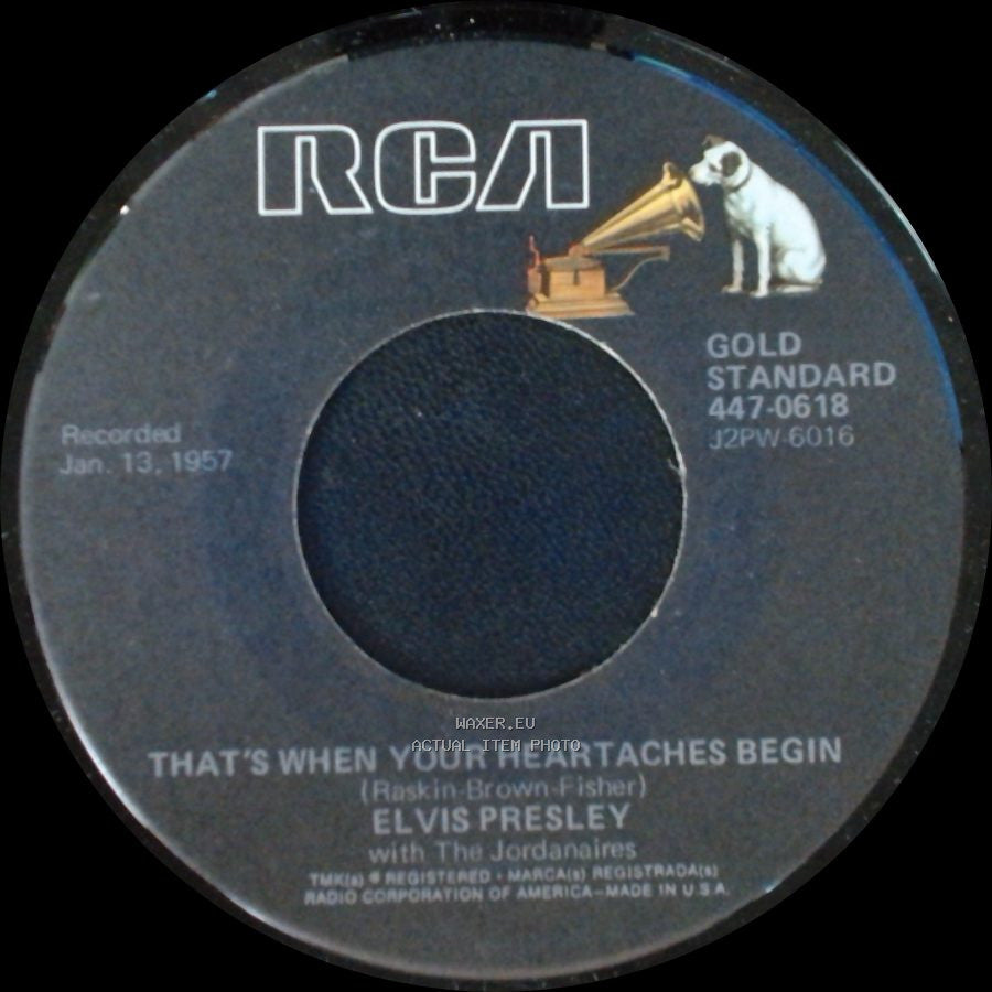 Elvis Presley - That's When Your Heartaches Begin / All Shook Up side A