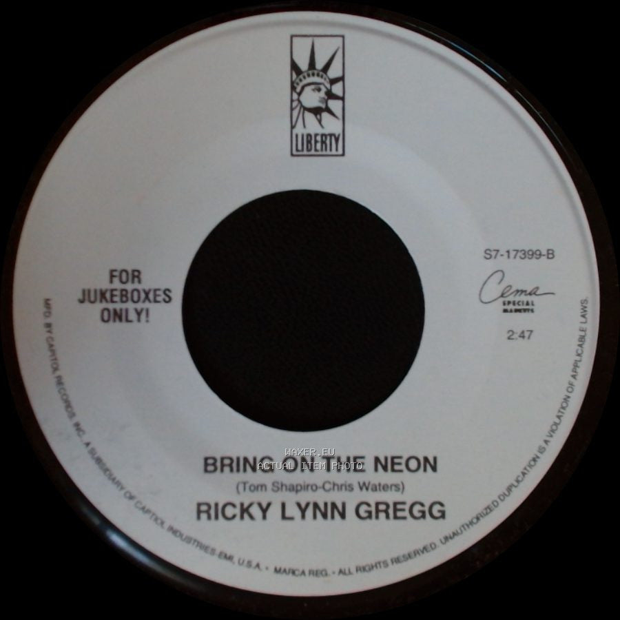 Ricky Lynn Gregg - Can You Feel It / Bring On The Neon side B