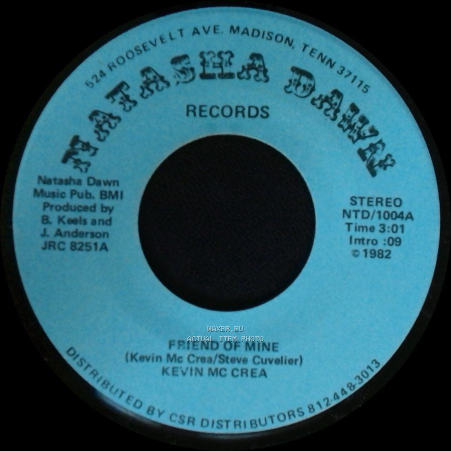 Kevin Mc Crea - We - You And Me / Friend Of Mine side B