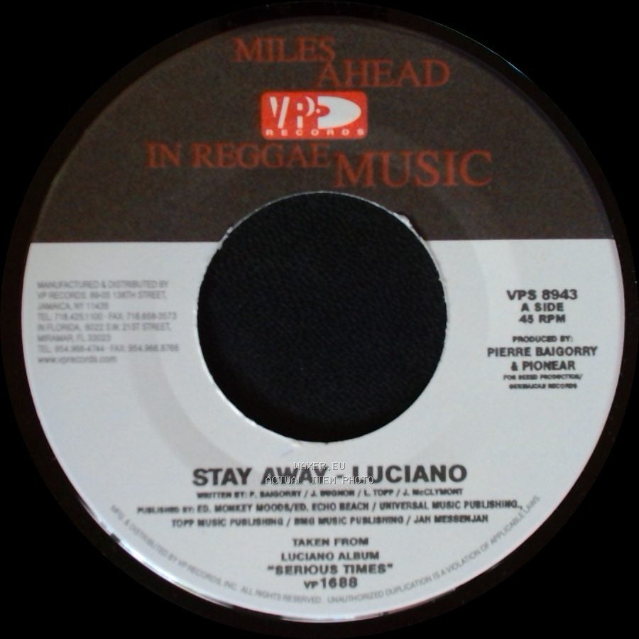 Luciano / Seeed - Stay Away / Doctors Darling (Version) side A