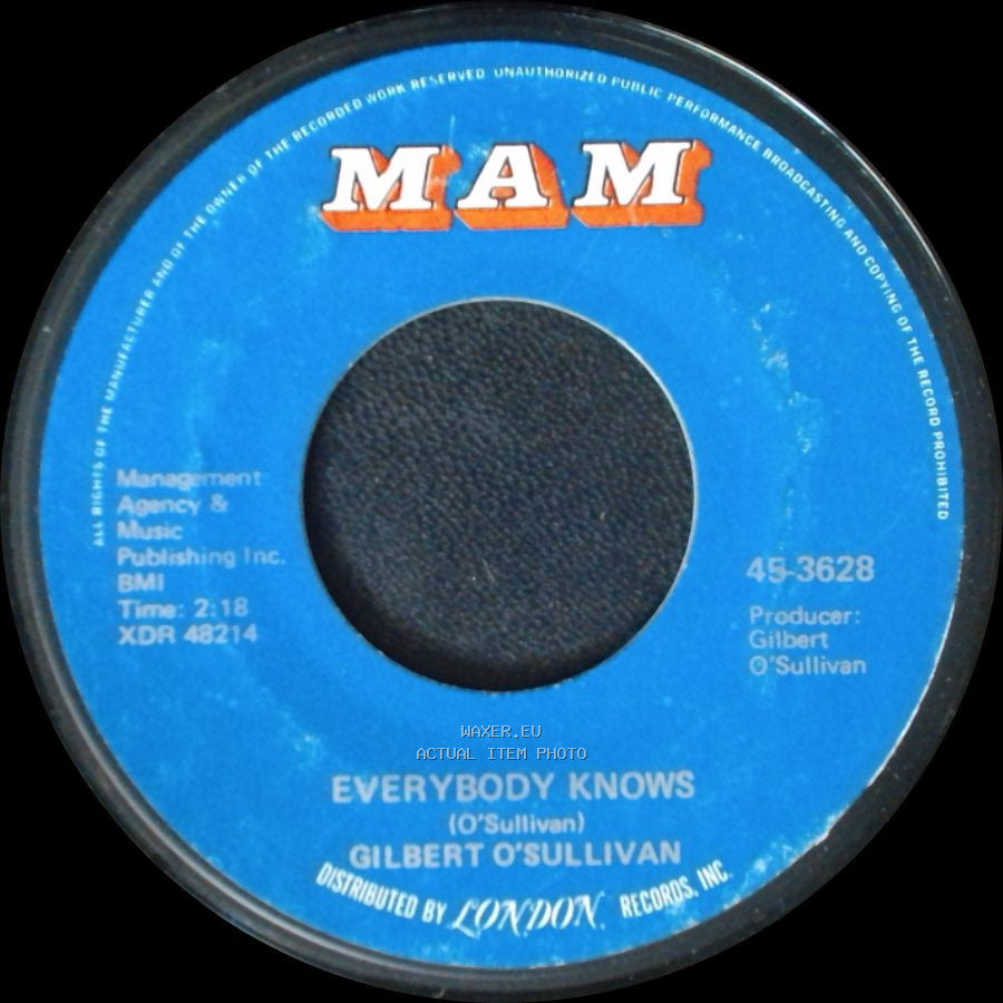 Gilbert O'sullivan - Out Of The Question / Everybody Knows side B