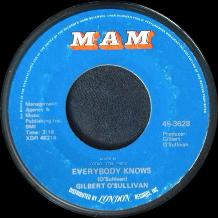 Gilbert O'sullivan - Out Of The Question / Everybody Knows side B