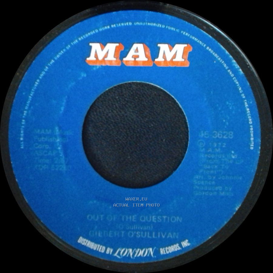 Gilbert O'sullivan - Out Of The Question / Everybody Knows side B