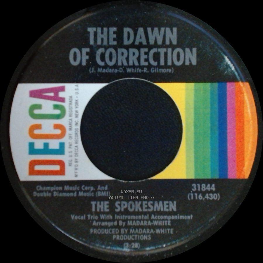 The Spokesmen - The Dawn Of Correction / For You Babe side A