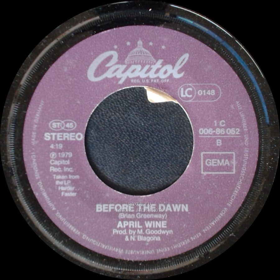 April Wine - Say Hello / Before The Dawn side B