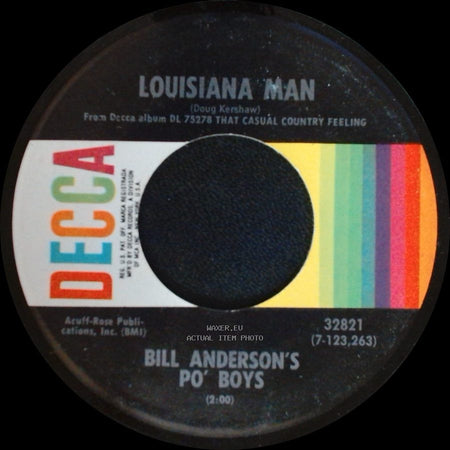 Bill Anderson's Po' Boys - Louisiana Man / Sidewalkin' side A