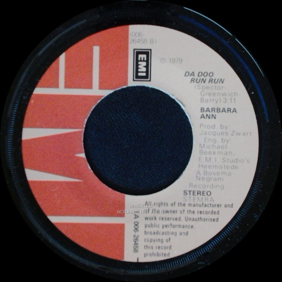 Barbara Ann - Da Doo Run Run / Without You side A