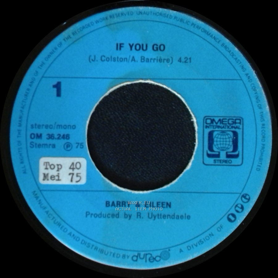 Barry & Eileen - Mama, Don't Leave Me / If You Go side B