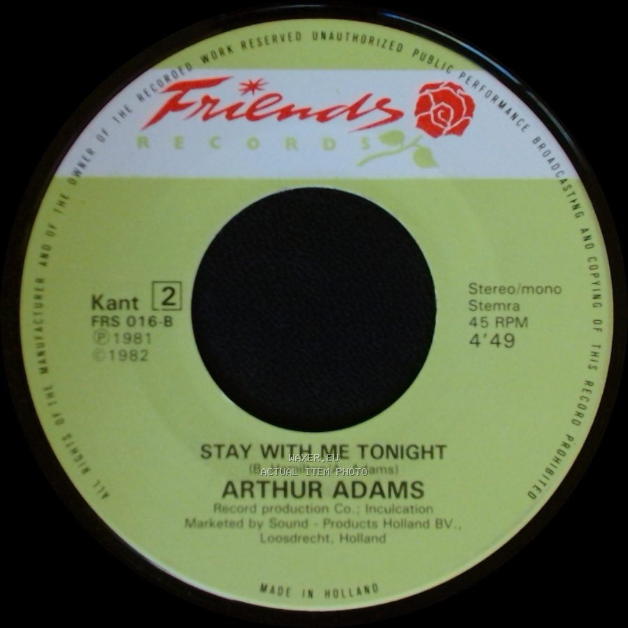 Arthur Adams - You Got The Floor / Stay With Me Tonight side B