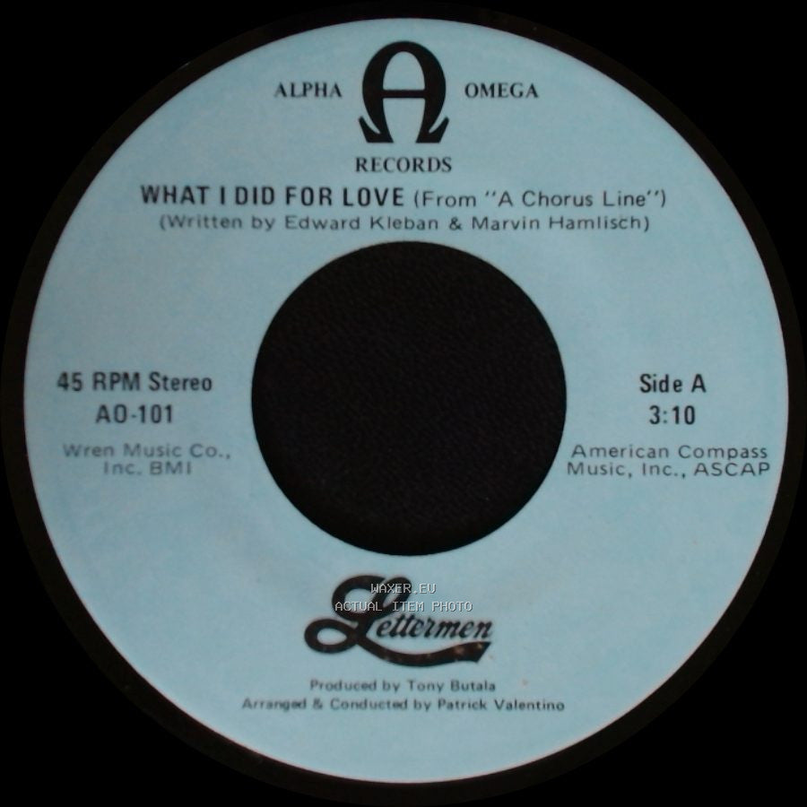 Lettermen - What I Did For Love (From "A Chorus Line") / I'll Be Back side A