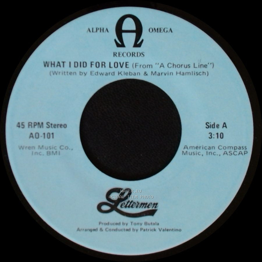Lettermen - What I Did For Love (From "A Chorus Line") / I'll Be Back side A