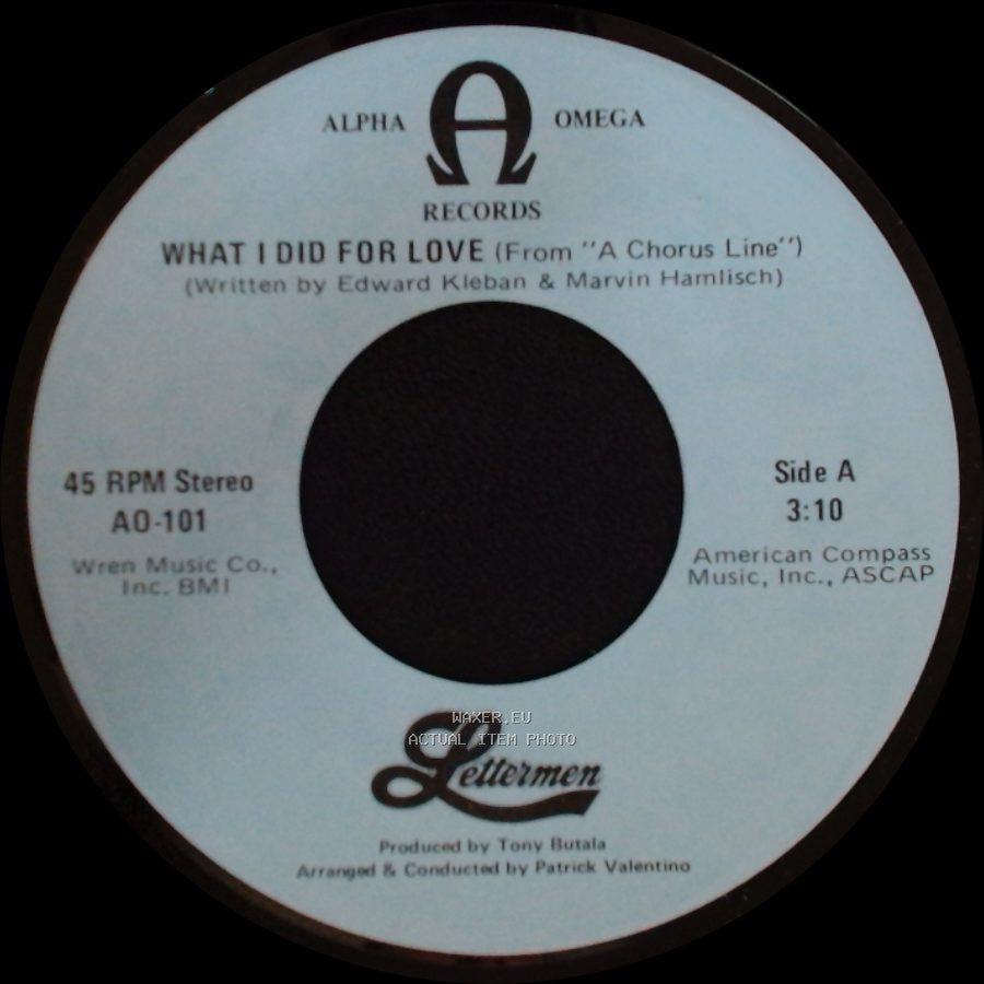 Lettermen - What I Did For Love (From "A Chorus Line") / I'll Be Back side A