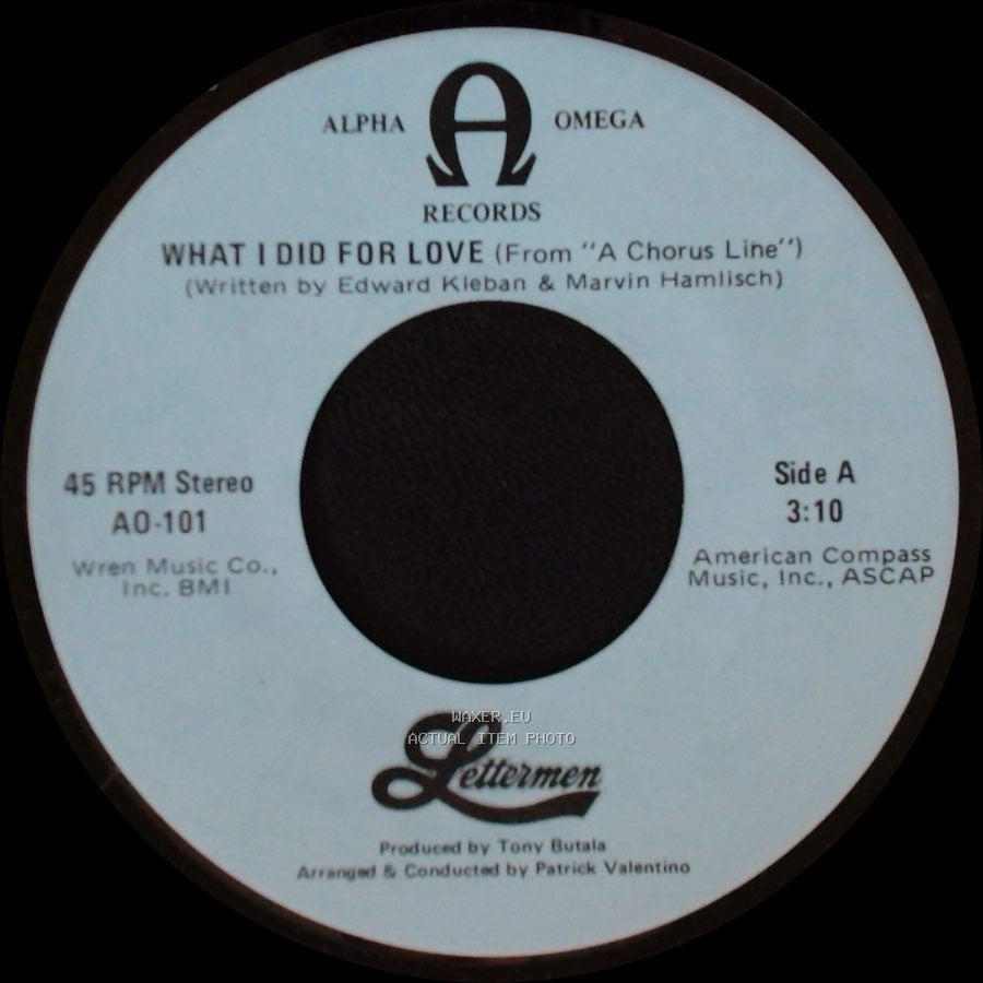 Lettermen - What I Did For Love (From "A Chorus Line") / I'll Be Back side A