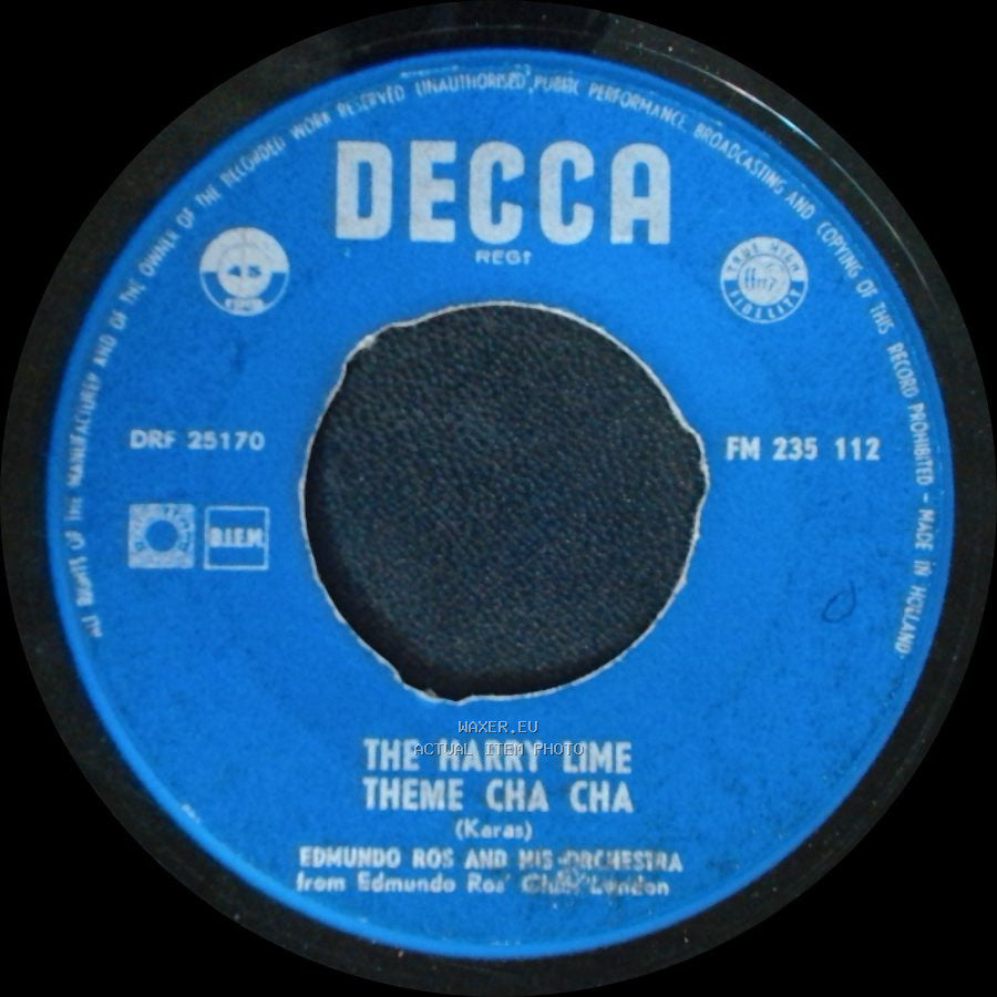 Edmundo Ros And His Orchestra - The Harry Lime Theme Cha Cha / Love Is A Many-Splendored Thing Cha Cha side A