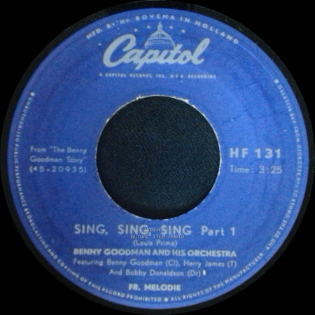 Benny Goodman And His Orchestra - Sing, Sing, Sing Part 1 / Sing, Sing, Sing, Part 2 side A