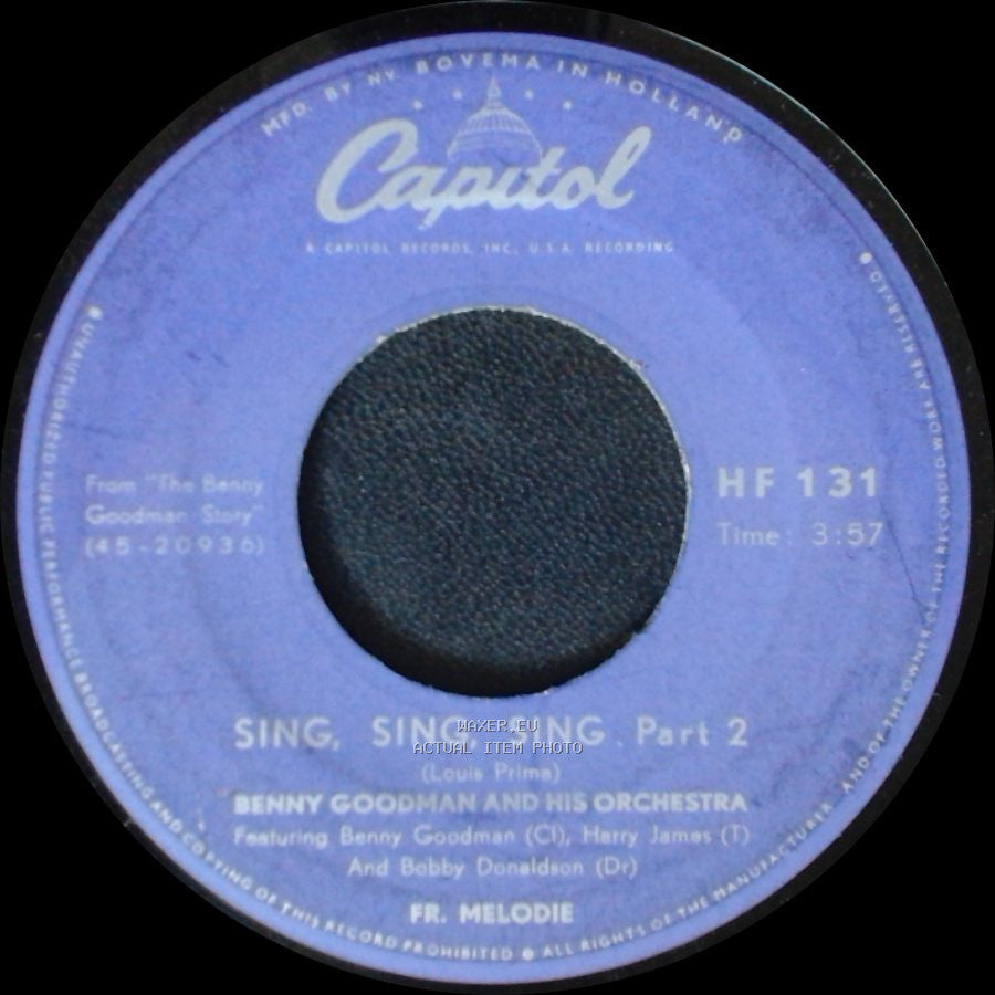 Benny Goodman And His Orchestra - Sing, Sing, Sing Part 1 / Sing, Sing, Sing, Part 2 side B