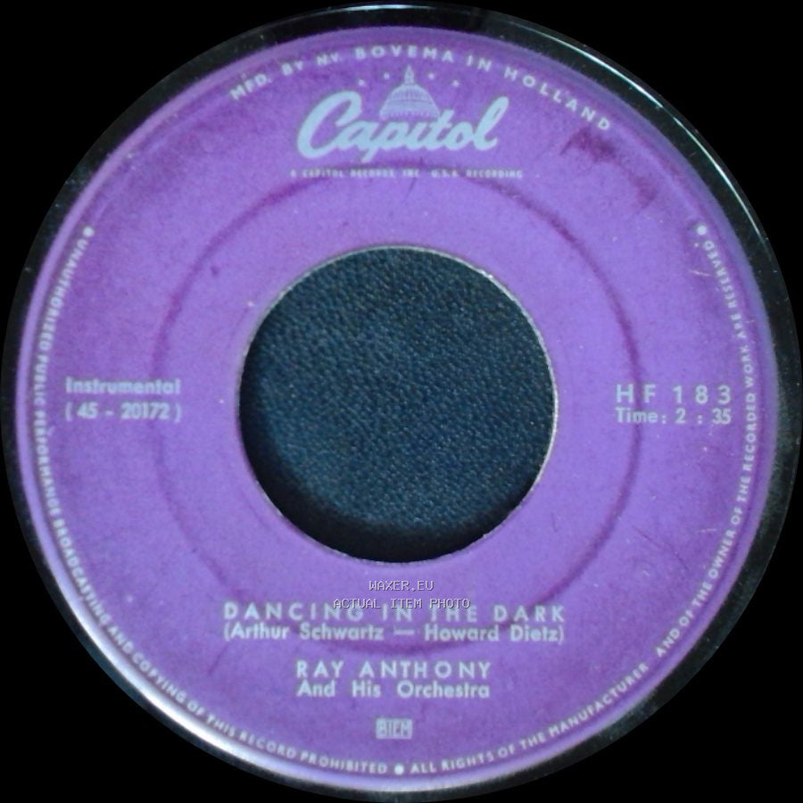 Ray Anthony And His Orchestra - Dancing In The Dark / Tango For Two (Mmm... Shall We Dance?) side A