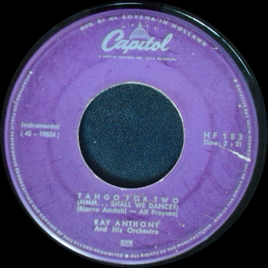 Ray Anthony And His Orchestra - Dancing In The Dark / Tango For Two (Mmm... Shall We Dance?) side B