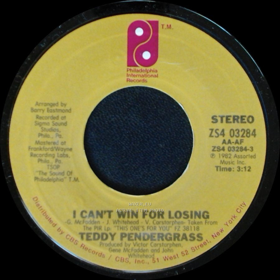 Teddy Pendergrass - Don't Leave Me Out Along The Road / I Can't Win For Losing side B